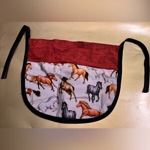 Kids Horse Print Apron with Red and Black Accents